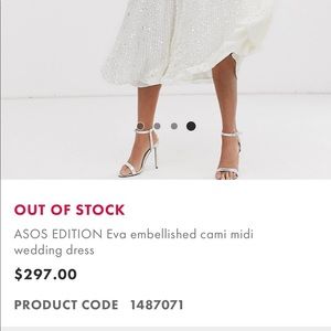 ASOS edition Eva embellished cami midi wedding dress. Size 4. Worn only once.